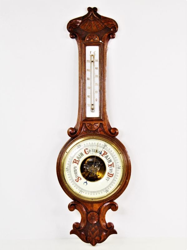 Vintage thermometer met hygrometer